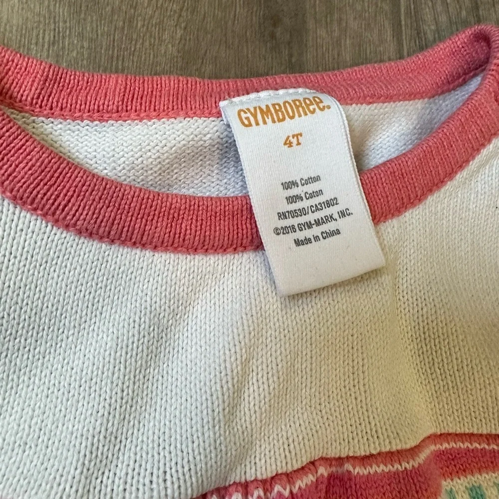 Gymboree Enchanted Winter Fair Isle Coral Sweater Dress 4T Toddler Girl